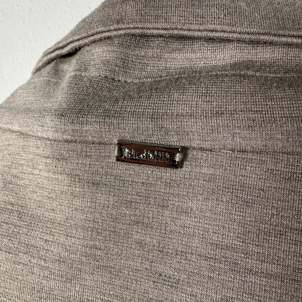 St. John Sport Tan Zip Up Tie Waist Sweatshirt Women's Medium - Picture 9 of 9